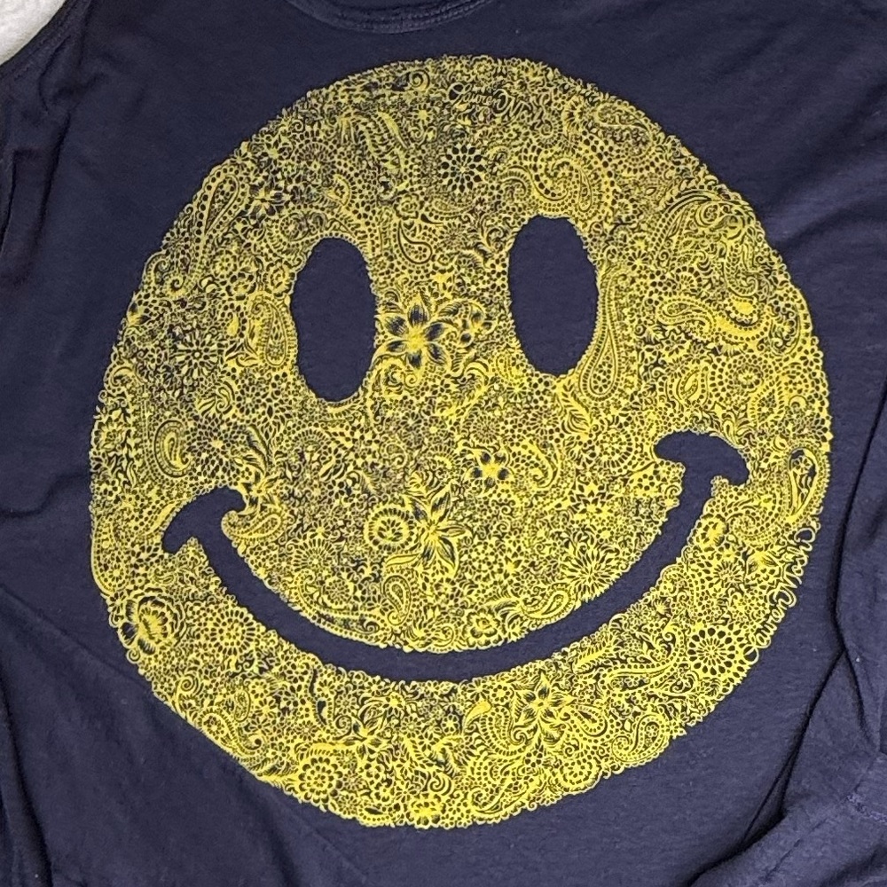 Lauren Moshi Navy Tank with Yellow Paisley Smile - Picture 12 of 12